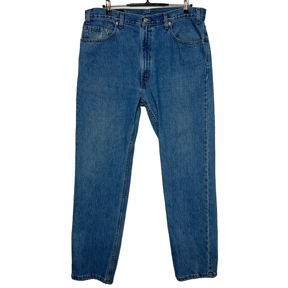 Vintage Levis 505 Jeans Mens 38x32 Dark Wash Regular Fit Straight Leg Workwear - Picture 1 of 10